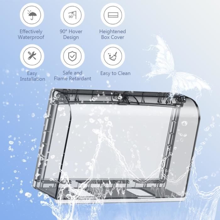 Protection Prise Electrique Exterieur Cache Interrupteur Inoxydable, 9 × 8.7cm Cache Prise Exterieure Etanche, Dissimulé Protection Cache Prise Etanche Exterieur