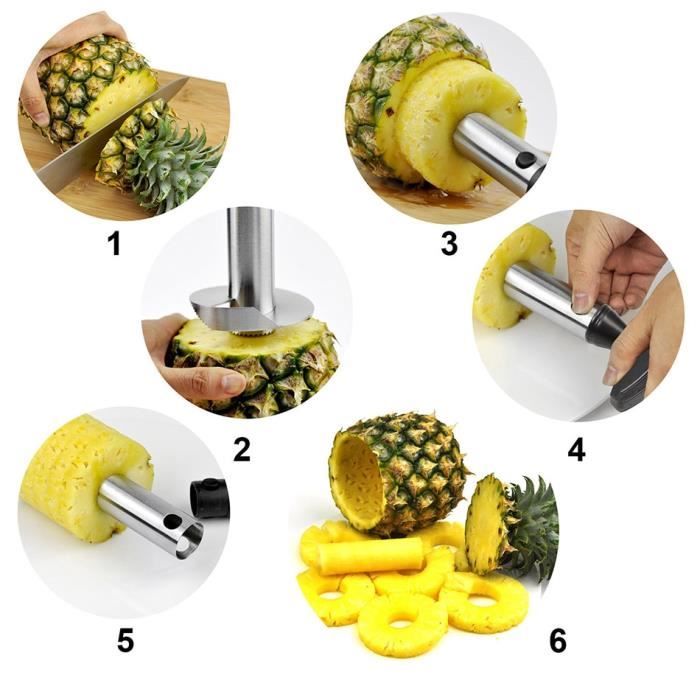 1 pièce Fruit ananas Éplucheur en acier inoxydable ananas Corer Core  Remover pour Home Kitchen Fruit Tool avec 1 pc Huller Tige - Cdiscount  Maison