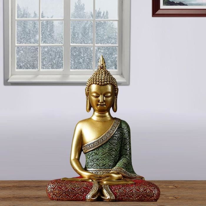 1pc Grande Statue De Bouddha Thaïlande Buda Bouddha Sculpture Résine Verte  À La Main Bouddhisme Figurine