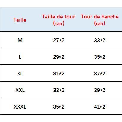 Correspondance clearance taille caleçon