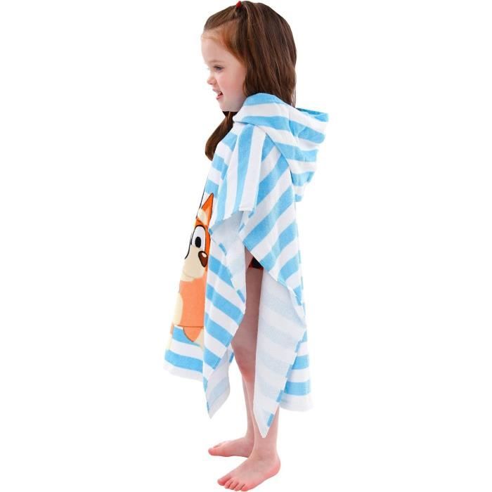 Bluey Serviette pour garçons ou Filles Poncho à Capuche pour Enfants Serviettes de Bain et de