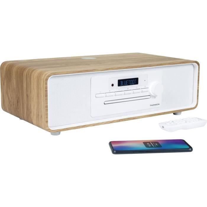 Micro Chaîne Bluetooth Thomson MIC121BT Blanche - CD, Radio FM, USB, MP3 - Puissance 50W