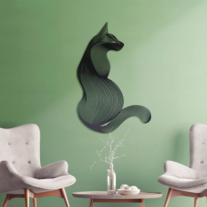 Décoration Murale Métal Panneau Métal Chat Noir Vintage