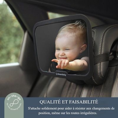 Rétroviseur Bébé Pour Siège Auto Arrière - Miroir Sécurité Ventouse Et Pince 8x5cm