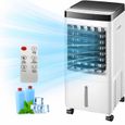 Mobile Rafraîchisseur d'Air,10 L, 65 W,Avec minuterie 7 h, 65 dB Oscillation à 120°,Réservoir d'eau amovible Télécommande