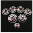KIT 7 Badge LOGO Embleme ALPINA BMW Capot 82mm + Coffre 74mm +Volant + 4 centre de roue-0