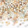 285 perles de pierre d'amazonie givrées naturelles, perles de pierre naturelle de 4mm pour la fabrication de bijoux de collier-0