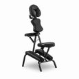Chaise de Massage Assis Pliante Pliable Portative Table Professionnelle PHYSA MONTPELLIER BLACK (Acier. PVC. Capacité 130 kg. Noir)-0