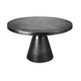 Table ronde en métal noir - Table Passion - Chloé - Elégance - Chic - Patiné-0