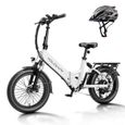 Vélo électrique pliable  20" YOLOWAY - 522W 36V 12.5Ah - Blanc-Shimano 7 vitesses - Batterie Amovible - E BIKE + Casque Gratuit-0