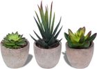 YNKKVRE Set de 3 petites plantes artificielles pour décoration intérieure et extérieure, en pot pour bureau ou salon