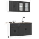 vidaXL Ensemble de 4 meubles de cuisine "Porto" en bois d'ingénierie noir 3314872