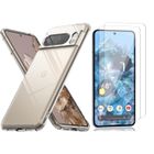 Coque Silicone Transparente + 2 Verres Trempes Pour Google Pixel 8 Pro Little Boutik©
