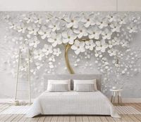 Wallpaper Papier Peint Panoramique Arbre Premium style 3D Arbre en Fleurs Papier Peint intissé pour Chambre Salon Décoration Murale