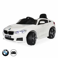 BMW Série 6 GT  blanche. voiture électrique pour enfants 12V 4 Ah. 1 place. avec autoradio et télécommande