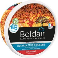 BOLDAIR - Gel destructeur d'odeur Bois Ambré - Neutralise les odeurs - parfume- durée 8 semaines - 300g - Fabrication française