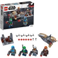 LEGO 75267 Star Wars Coffret de Bataille Mandalorien, Set avec 4 Figurines, Speeder Bike et Mini-Fort