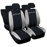 Lupex Shop Housses de siège auto compatibles pour Sportage Noir Gris Clai