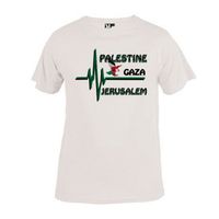 T-shirt enfant "PALESTINE - GAZA - JERUSALEM" | TEE SHIRT BLANC *JERUSALEM CAPITALE PALESTINIENNE - de 3 à 12 ans