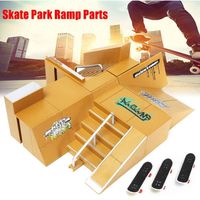 Rampe de Skate Park + 3PCS Finger Skateboard - TEMPSA - 92D - Jaune - Pour Enfants de 6 Ans et Plus