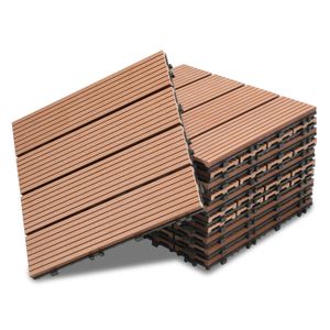 DALLAGE Tubiaz Lot de 44 dalles de terrasse clipsables boi