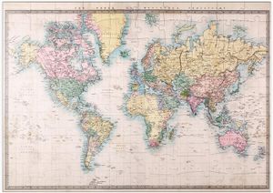 PUZZLE Carte Du Monde D'après La Projection De Mercator, 