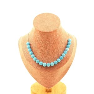 Collier Péridot Perles 8mm - 20 Perles Sur Chaîne Acier Inoxydable, Neuf Avec étiquettes