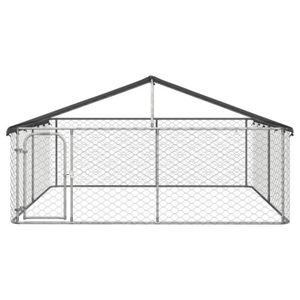 ENCLOS - CHENIL Chenil d'extérieur avec toit pour chiens 300x300x150 cm-S1753