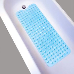 ANTI-DÉRAPANT BAIN Nifogo Anti Derapant BaignoireTapis De Bain Antiderapant Extra Long Tapis Baignoire apis Bain Antidérapant 100 * 40cm (Bleu )