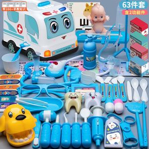 DOCTEUR - VÉTÉRINAIRE Bleu 63pcs a - Petits jouets de docteur pour enfan