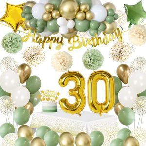 Decoration Anniversaire 60 Ans Femmes, Vert Or Ballon 60 Ans Anniversaire,  Deco 60 Ans Ballon, Bannière Joyeux Anniversaire,[N1501] - Cdiscount Maison