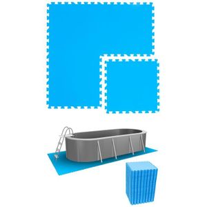 Lot de 9 Dalles de protection de sol en mousse bleu 38.5 x 38,5 cm ép 4 mm  (tapis de sol pour piscine hors sol ou spa gonflable) - Cdiscount Maison