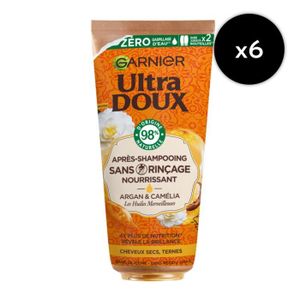 APRÈS-SHAMPOING [LOT DE 6] Après-Shampooing sans rinçage huile d'argan camélia Ultra Doux 200ml