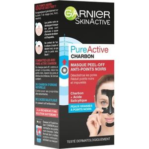 MASQUE VISAGE - PATCH Masque Peel-Off Anti-Points Noirs GARNIER Skinactive Pure Active Charbon - 50 ml