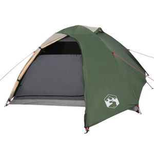 TENTE DE CAMPING Tente de camping 4 personnes vert 267x272x145 cm t