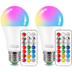 AMPOULE INTELLIGENTE Ampoule Led Couleur Edison Changement de couleur Ampoule HYDONG 10W E27 Dimmable RGBW LED Ampoules - RGB 12 couleur (Lot de 2)