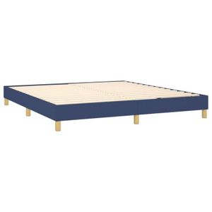 SOMMIER Sommier à ressorts de lit Bleu 160x200 cm Tissu - QQMORA - DRG1105 - A ressorts - 2 places - Pieds de lit inclus