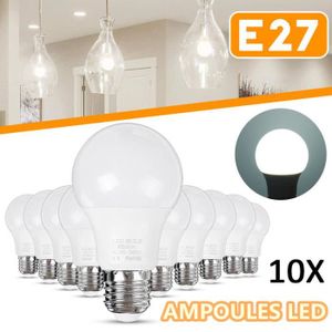 AMPOULE - LED Lot de 10pcs Ampoule LED E27 9W eq 60W Blanc froid 6500K