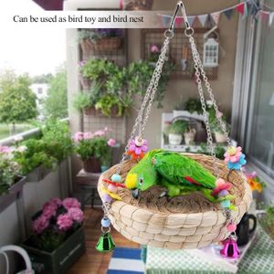CORDE DE JEU ANIMAL VGEBY Jouet d'oiseau Safe Paille Durable Bird Toy 