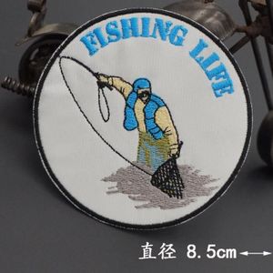 INSIGNE AD 107 Iron on -GO FISHING – patchs brodés sur le 