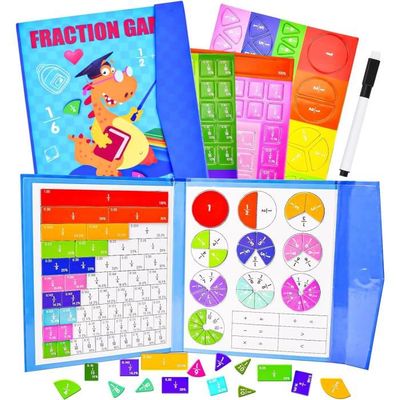 Puzzle Éducatif Magnétique Fractions – 22 X 17,8 X 1,1 Cm – Disques & Tuiles Colorés – Apprentissage Visuel – Tableau Magnétique – Dès 6 Ans – Cadeau Enseignant – Maison & Classe