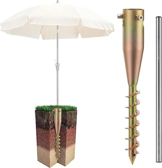 Ancrages au Sol Anti-Tempête en Acier, Lot de 4 Vis Spirales avec Anneaux, Sécurité Trampoline Ancrages au Sol Anti-Tempête en Acier, Lot de 4 Vis Spirales avec Anneaux, Sécurité Trampoline