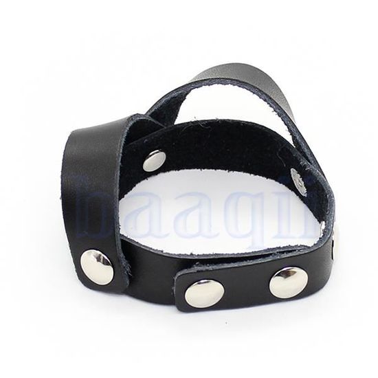 Double Anneau En Cuir Pour Pénis Et Testicules Fetish Tentation - Réglable - Neuf
