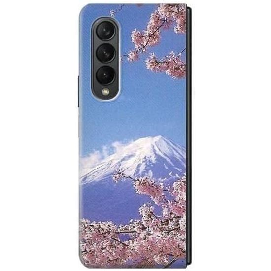 Support Téléphone PopGrip Motif Fleurs Cerisier Et Tortue - Blanc Rose | Adhésif Interchangeable