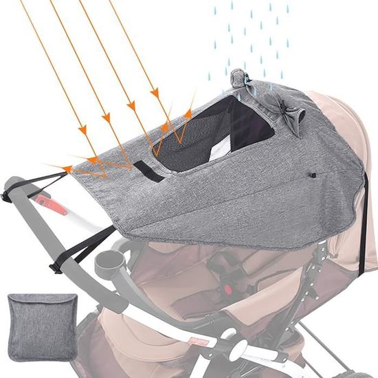 Poussette universelle résistant aux UV auvent détachable bébé pare-soleil coupe-vent résistant