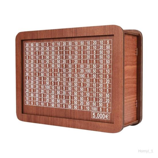 RXIRUCGD Boîte à Monnaie en Bois avec Argent et Chiffres avec Compteur Boîte de Rangement Portable pour Adultes Enfants