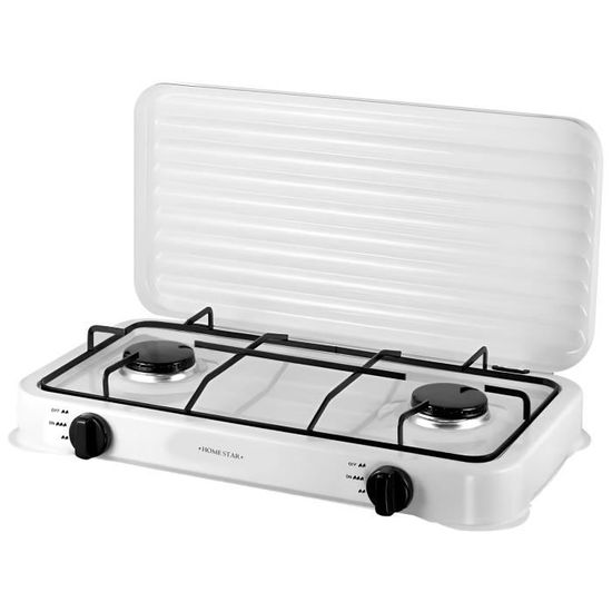 Réchaud De Table Parker 2 Feux Acier Avec Plateau Amovible - GPL Intérieur Soupapes Sécurité