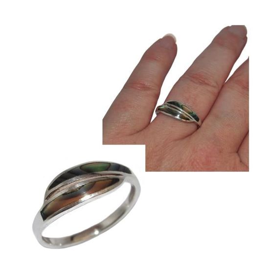 Bague Argent 925 Et Nacre Taille 56 - Occasion, Bijou Naturel