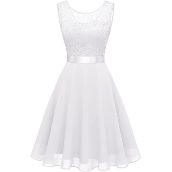 Robe Cocktail Longue En Mousseline - Style Français Rétro - Col En V - Pour Mariage, Soirée, Cérémonie