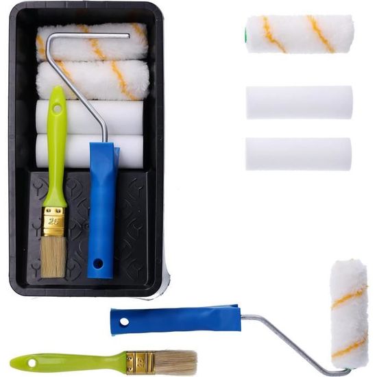 Rouleaux Peinture ToolSpace Duocolor - Lot 2 (25cm + 11cm) - Pour Murs, Plafonds - Manche Ergonomique